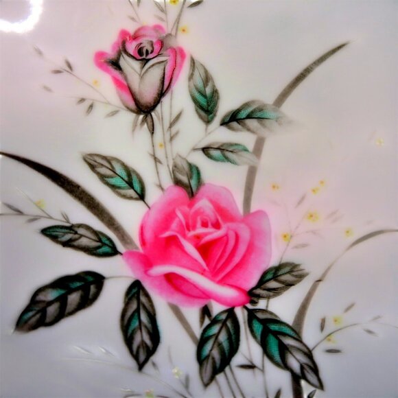 Vintage 1960s Fine China of Japan Golden Rose Porcelain Oval Serving Bowl - Picture 8 of 8